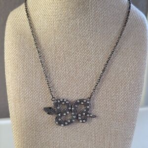 Silver-toned Snake Pendant Necklace